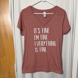 District Graphic Tee “It’s Fine, I’m Fine, Everything is Fine” Size Medium